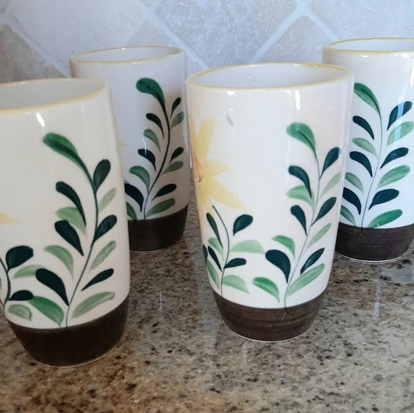 VTG NASCO HAND PAINTED CERAMIC TUMBLERS - Picture 2 of 10